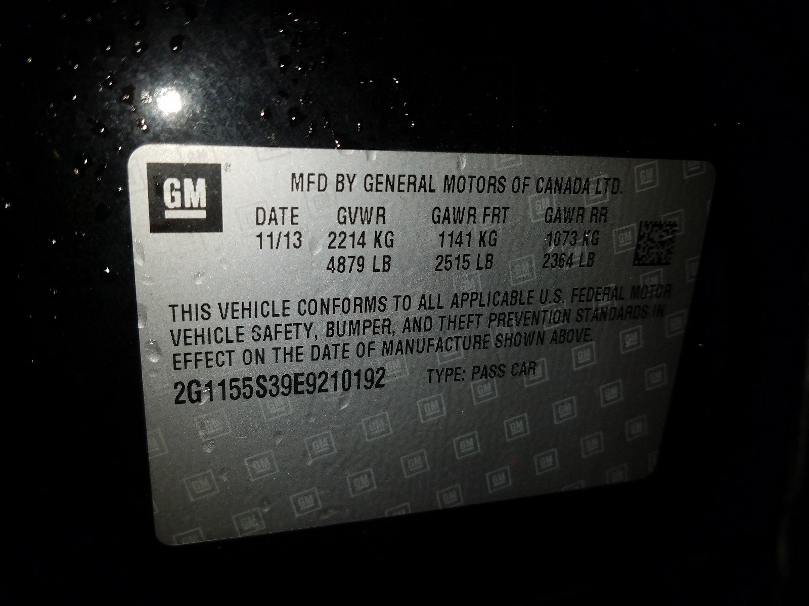 Photo 10 from auction – 2014 CHEVROLET IMPALA LTZ with VIN 2G1155S39E9210192