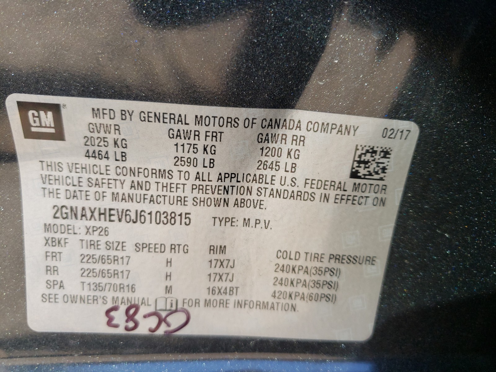 Photo 10 from auction – 2018 CHEVROLET EQUINOX LS with VIN 2GNAXHEV6J6103815
