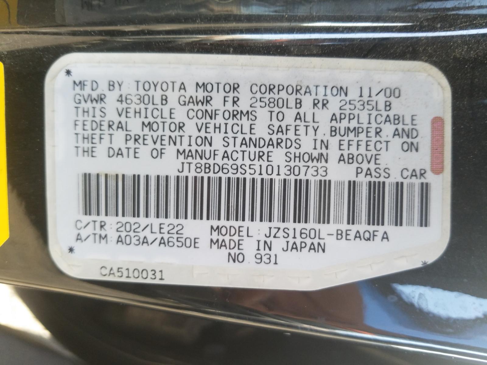Photo 10 from auction – 2001 LEXUS GS 300 with VIN JT8BD69S510130733