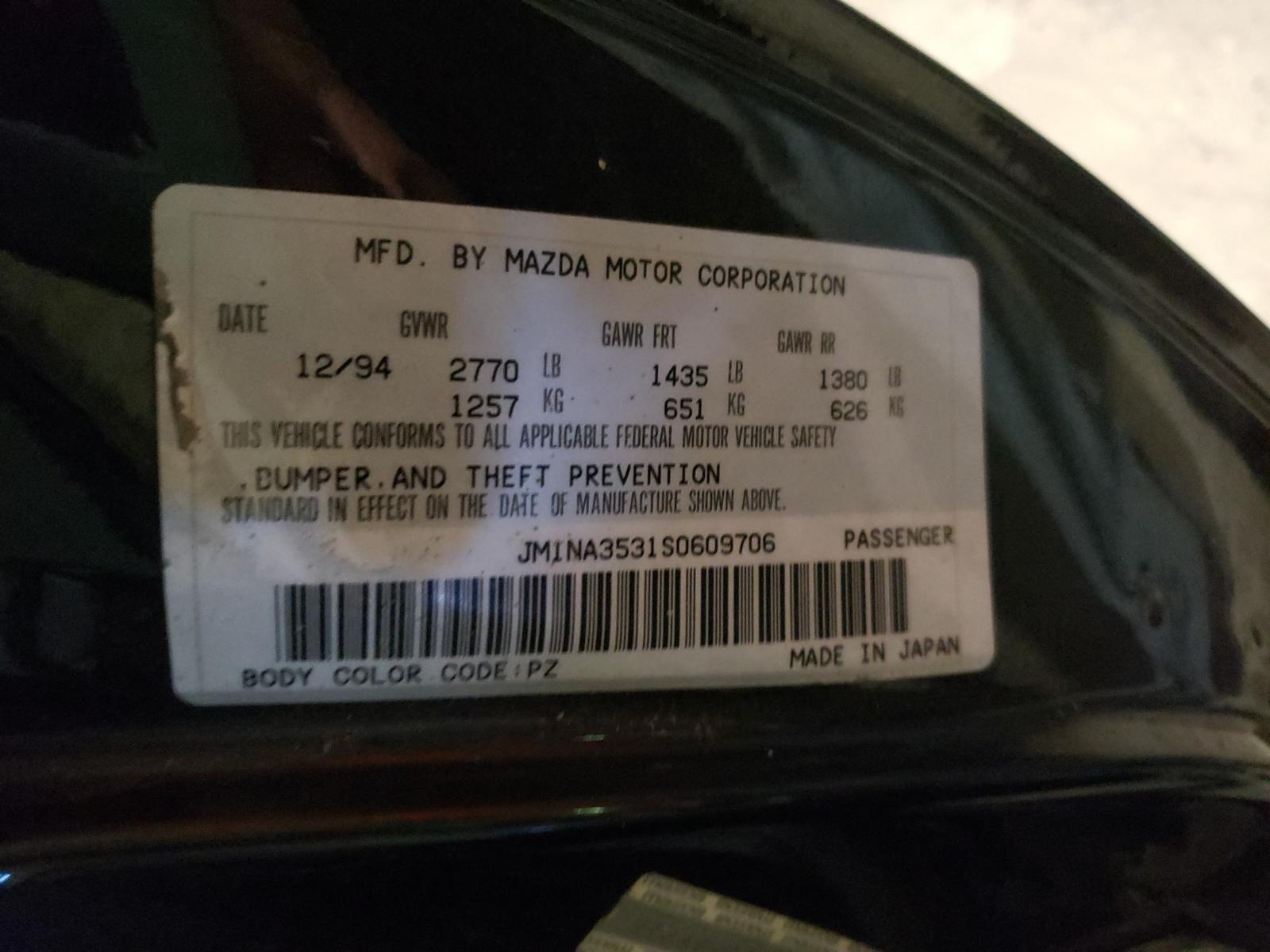 Photo 10 from auction – 1995 MAZDA MX-5 MIATA with VIN JM1NA3531S0609706