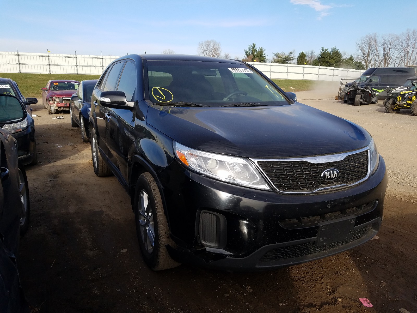 KIA SORENTO LX 2014 with VIN 5XYKT3A66EG533864 - Photo from auction