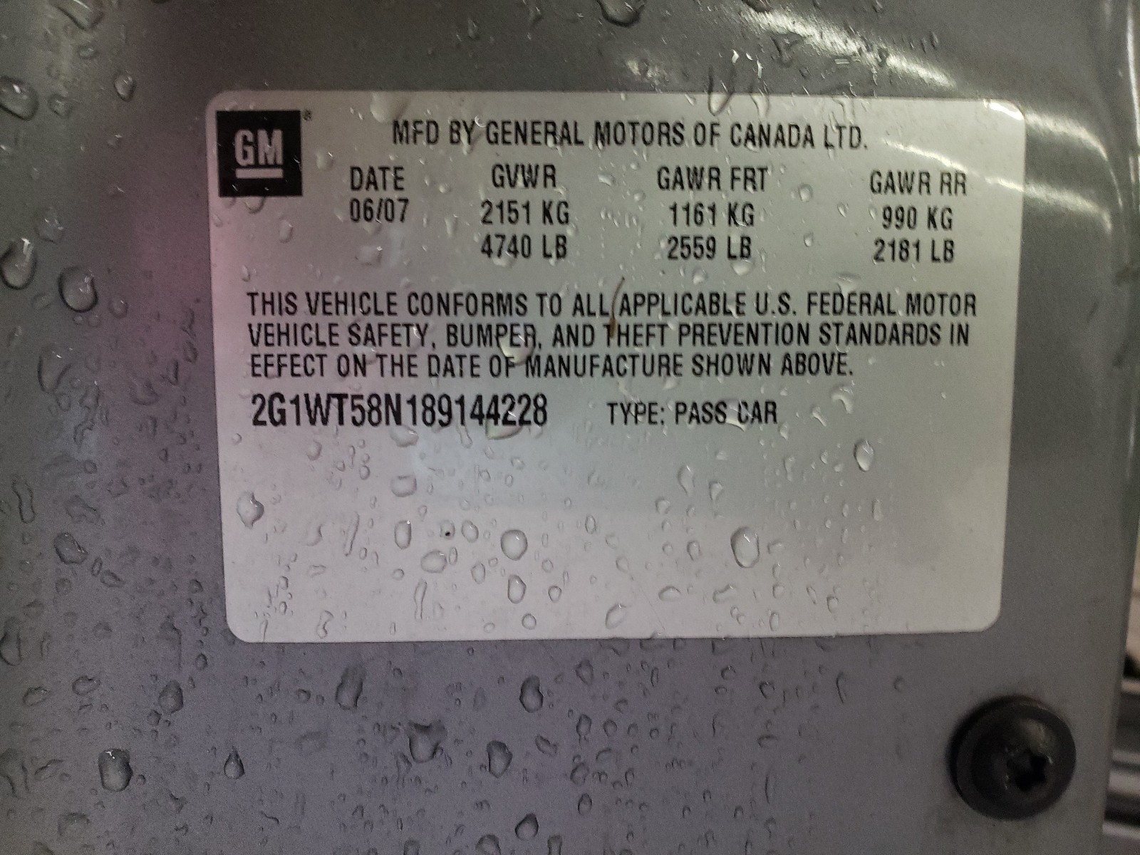 Photo 10 from auction – 2008 CHEVROLET IMPALA LT with VIN 2G1WT58N189144228
