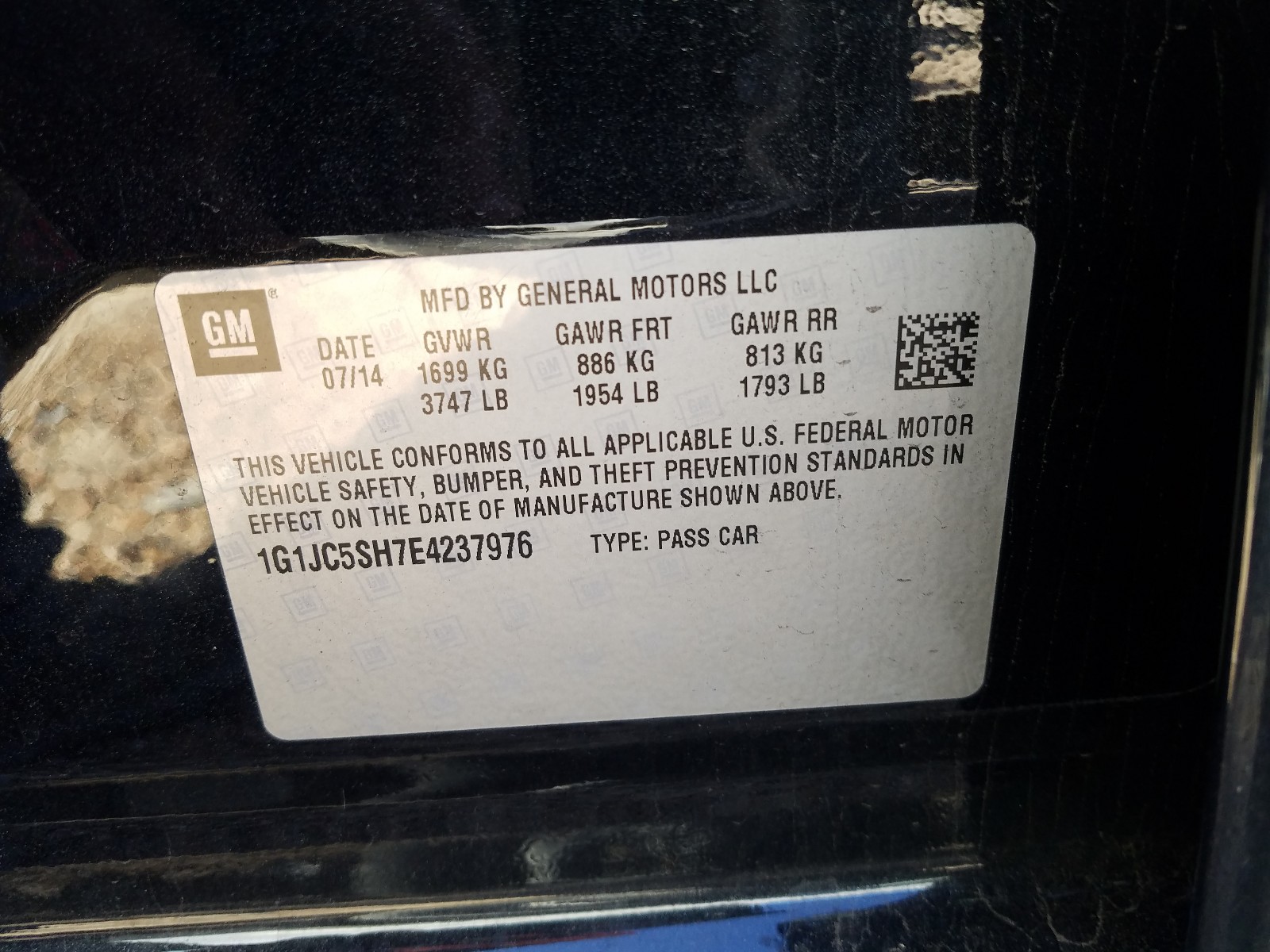 Zdjęcie 10 z aukcji – 2014 CHEVROLET SONIC LT z VIN 1G1JC5SH7E4237976