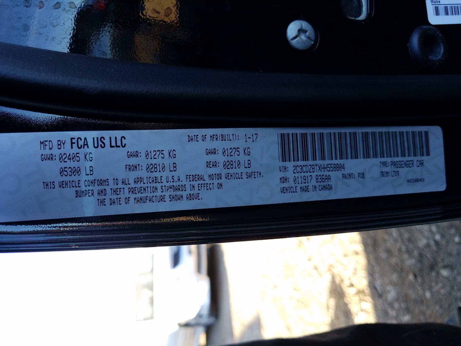 Photo 10 from auction – 2017 DODGE CHALLENGER with VIN 2C3CDZBTXHH558804