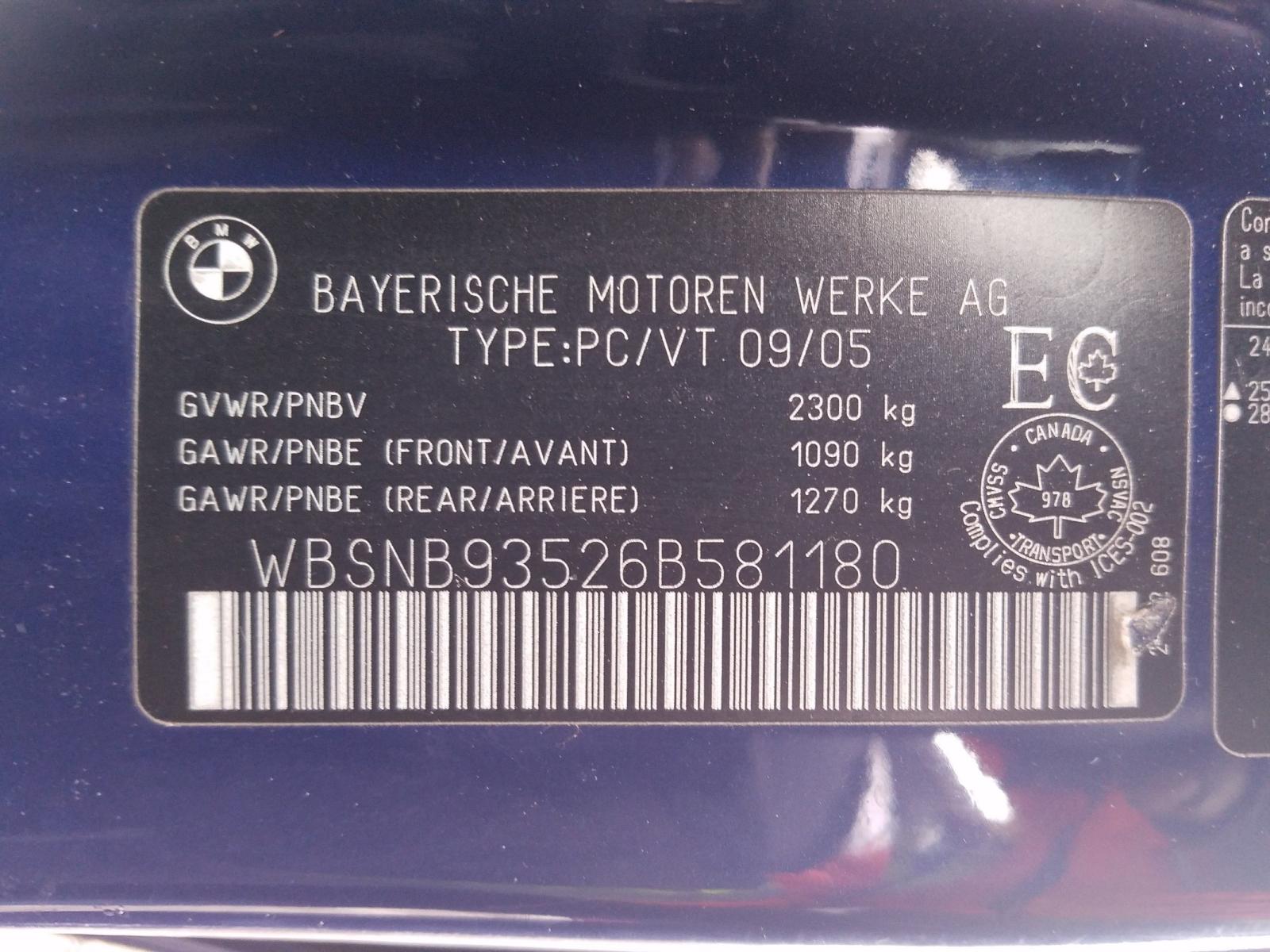 Photo 10 from auction – 2006 BMW M5 with VIN WBSNB93526B581180