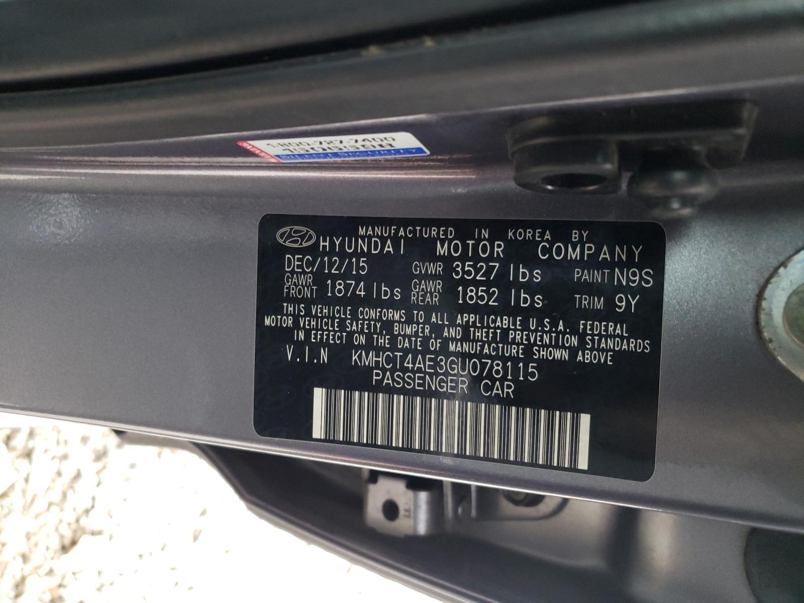 Photo 10 from auction – 2016 HYUNDAI ACCENT SE with VIN KMHCT4AE3GU078115