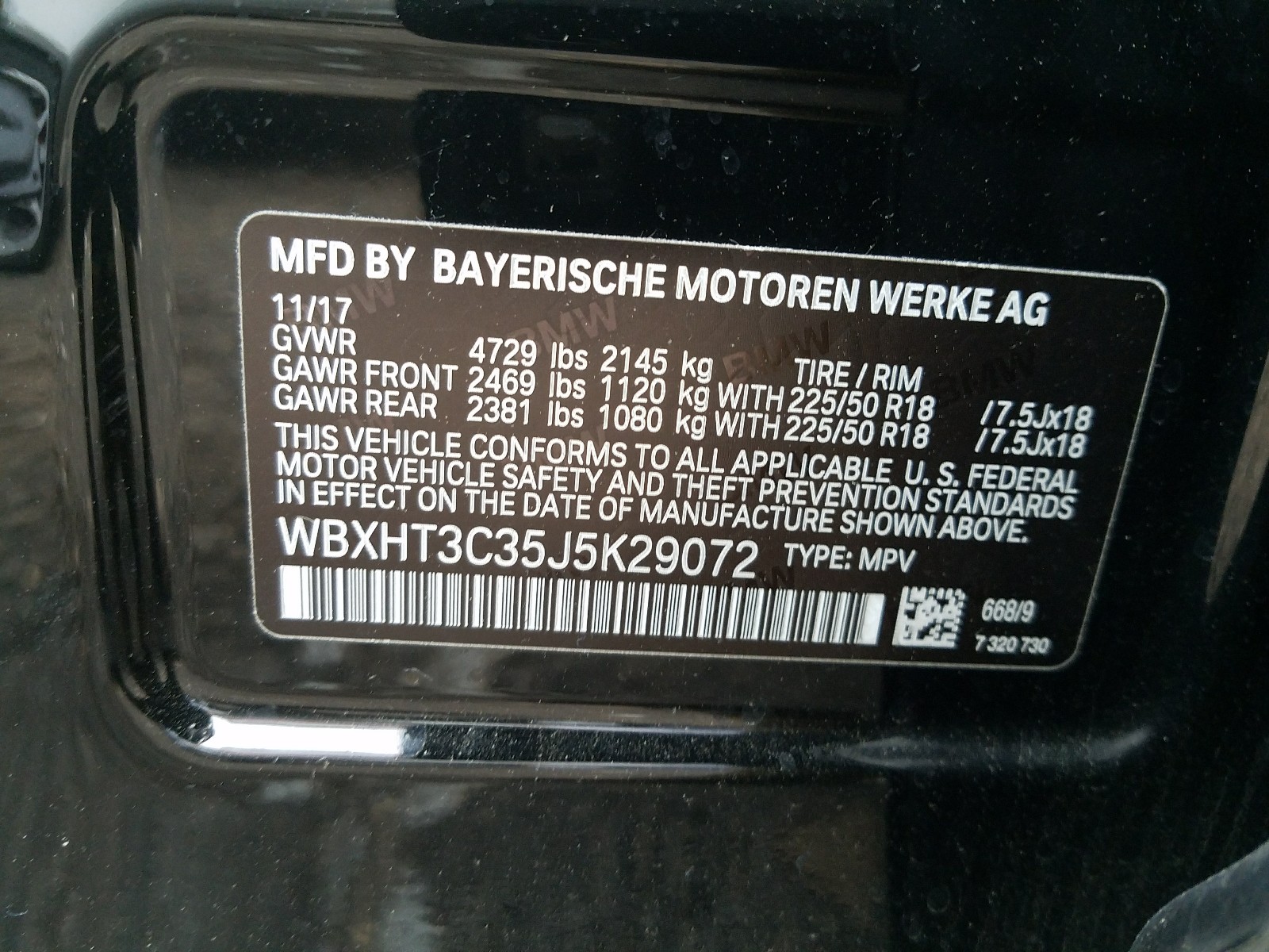 Photo 10 from auction – 2018 BMW X1 XDRIVE2 with VIN WBXHT3C35J5K29072