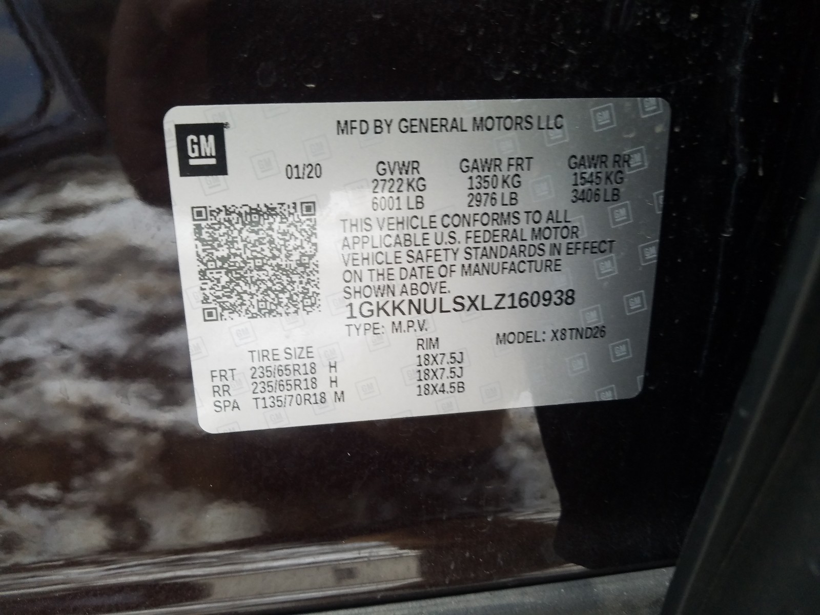Photo 10 from auction – 2020 GMC ACADIA SLT with VIN 1GKKNULSXLZ160938