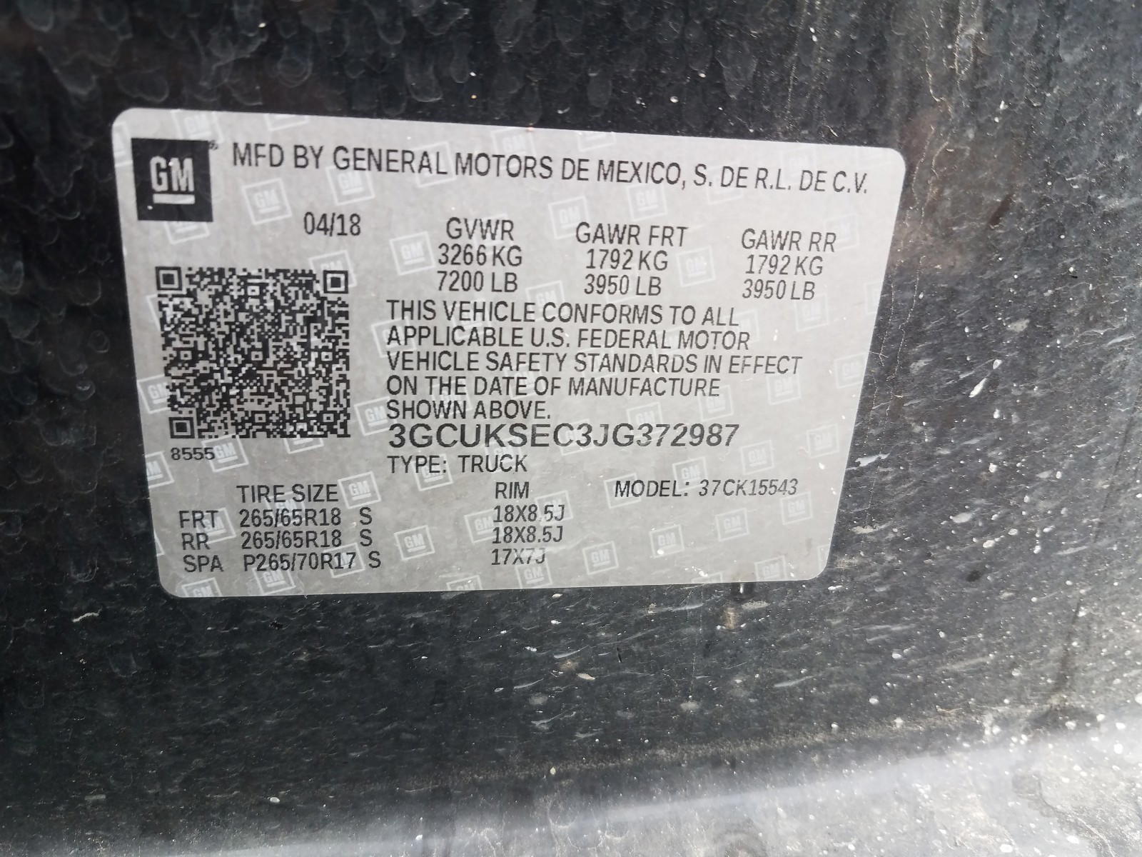 Photo 10 from auction – 2018 CHEVROLET SILVERADO with VIN 3GCUKSEC3JG372987