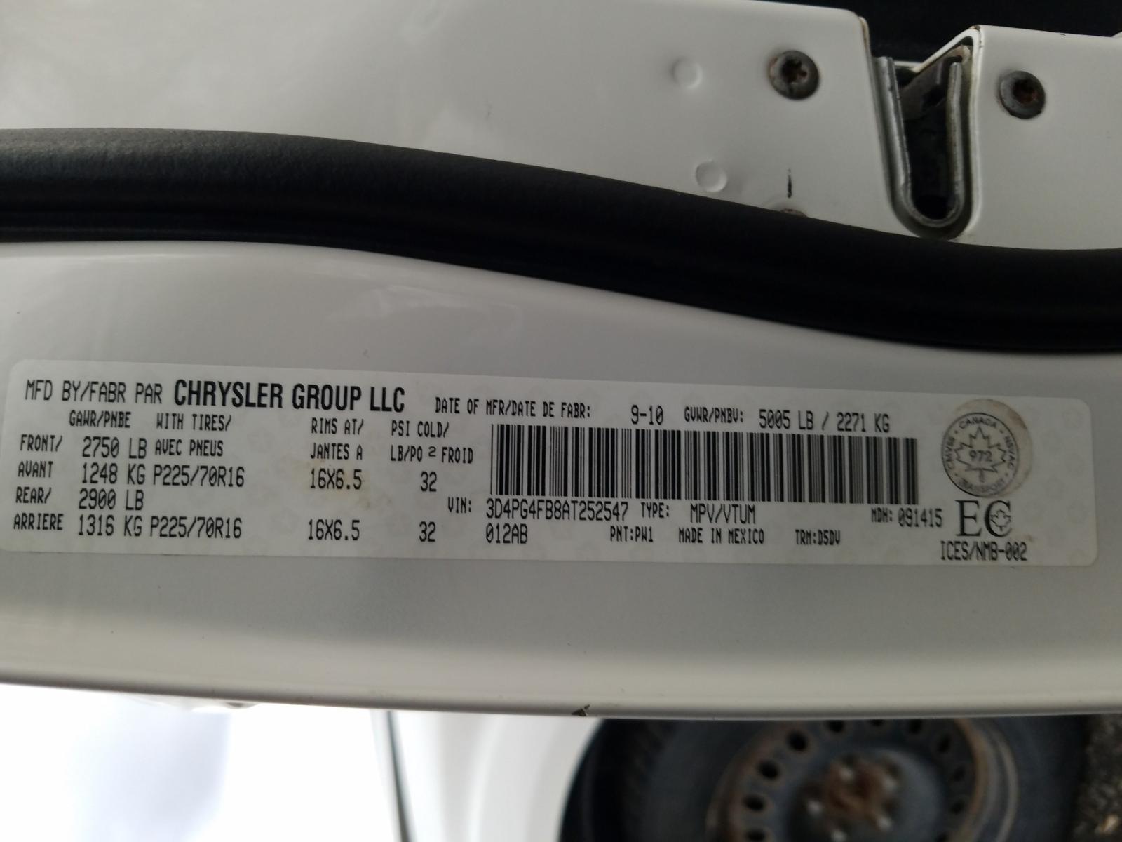 Photo 10 from auction – 2010 DODGE JOURNEY SE with VIN 3D4PG4FB8AT252547