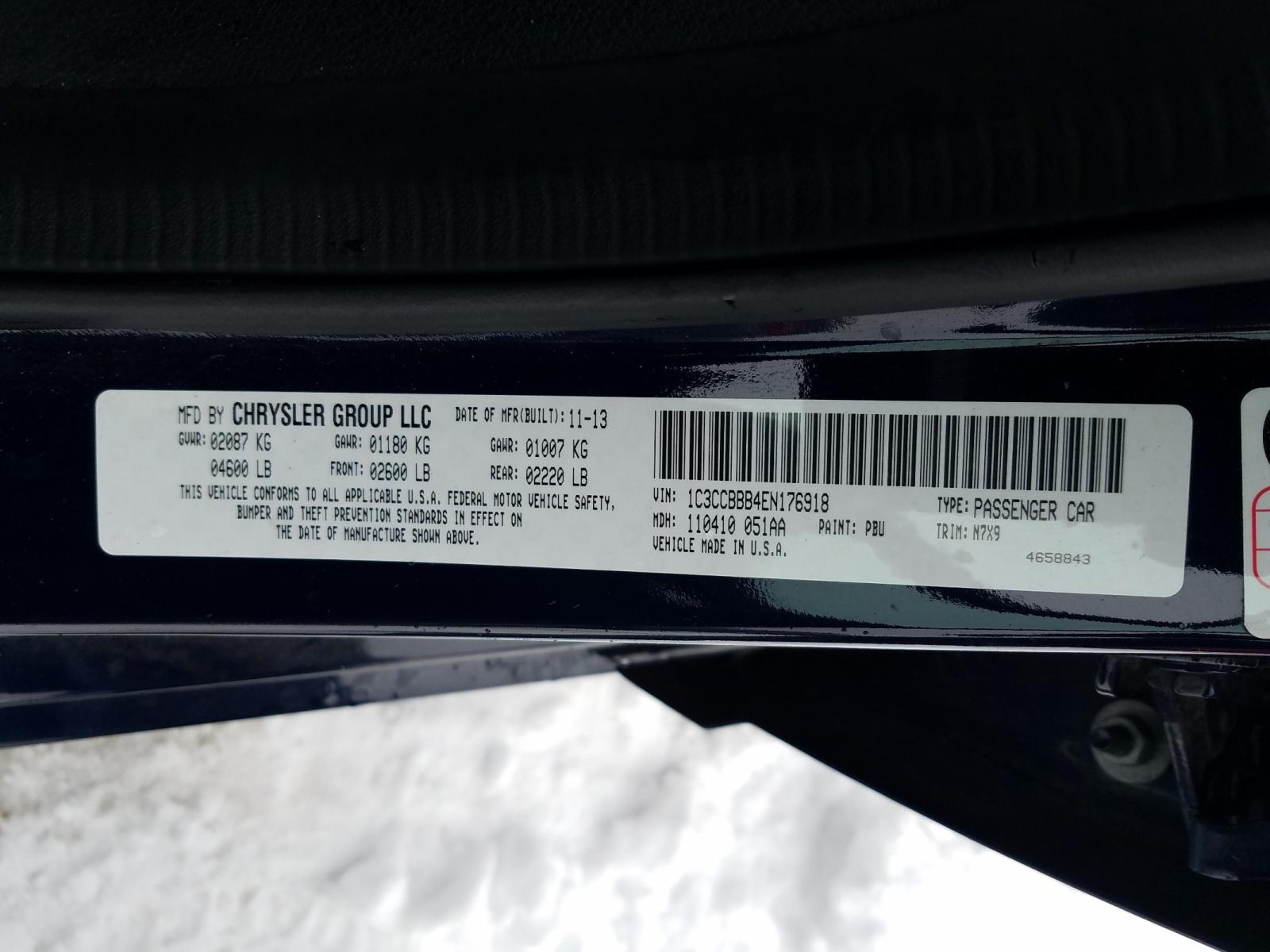 Photo 10 from auction – 2014 CHRYSLER 200 TOURIN with VIN 1C3CCBBB4EN176918