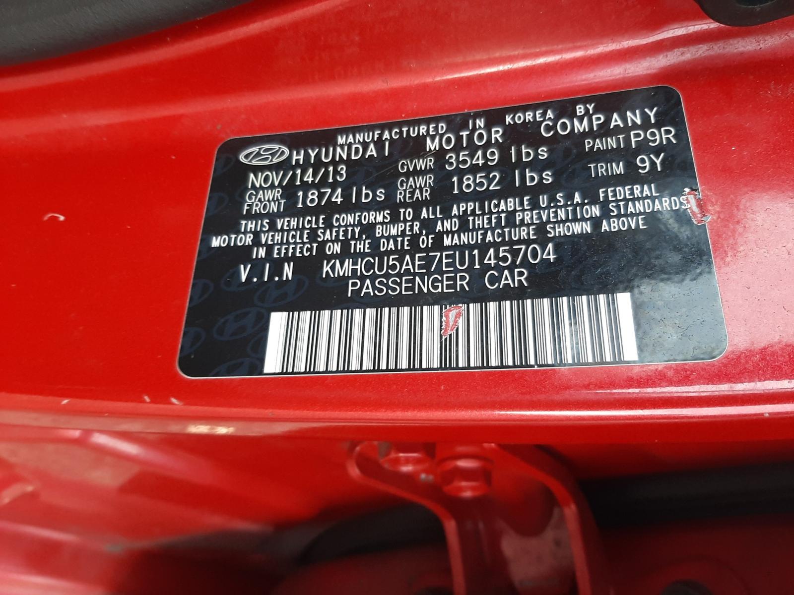 Photo 10 from auction – 2014 HYUNDAI ACCENT GLS with VIN KMHCU5AE7EU145704