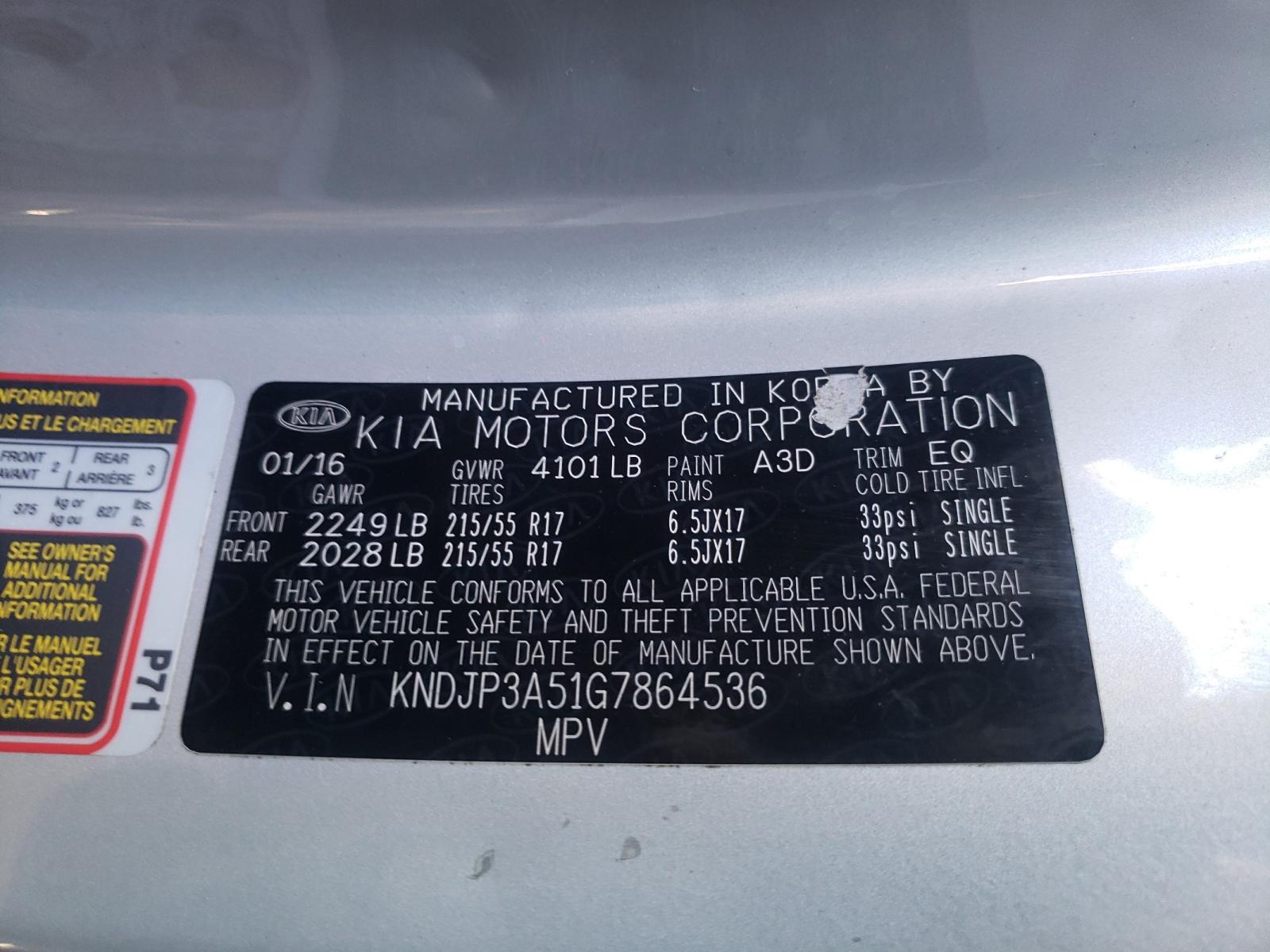 Photo 10 from auction – 2016 KIA SOUL + with VIN KNDJP3A51G7864536
