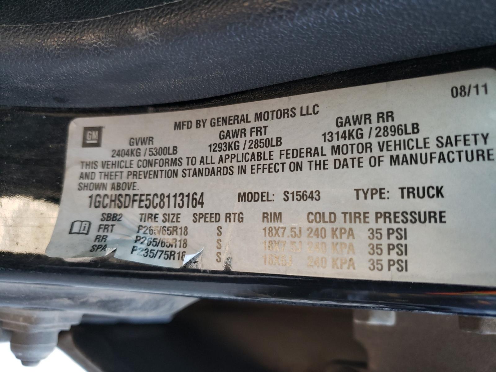 Photo 10 from auction – 2012 CHEVROLET COLORADO L with VIN 1GCHSDFE5C8113164