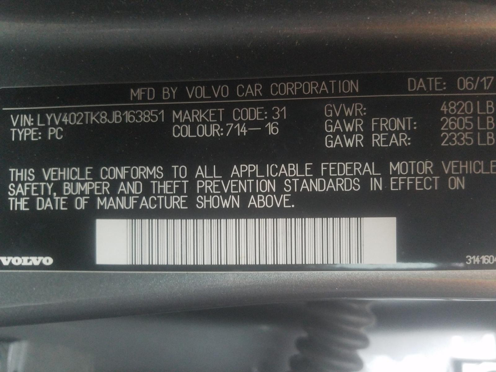 Photo 10 from auction – 2018 VOLVO S60 INSCRI with VIN LYV402TK8JB163851