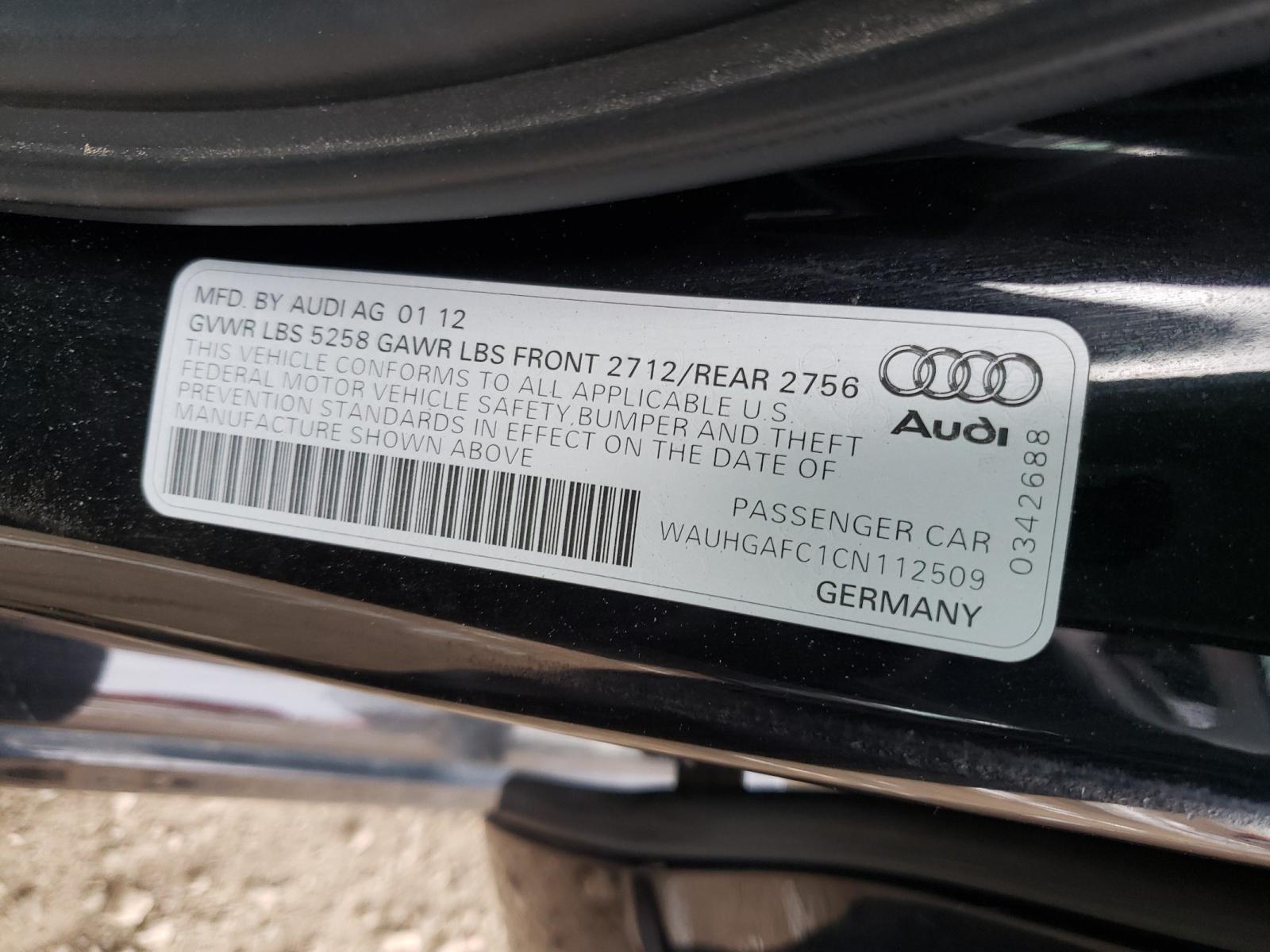 Photo 10 from auction – 2012 AUDI A6 PRESTIG with VIN WAUHGAFC1CN112509