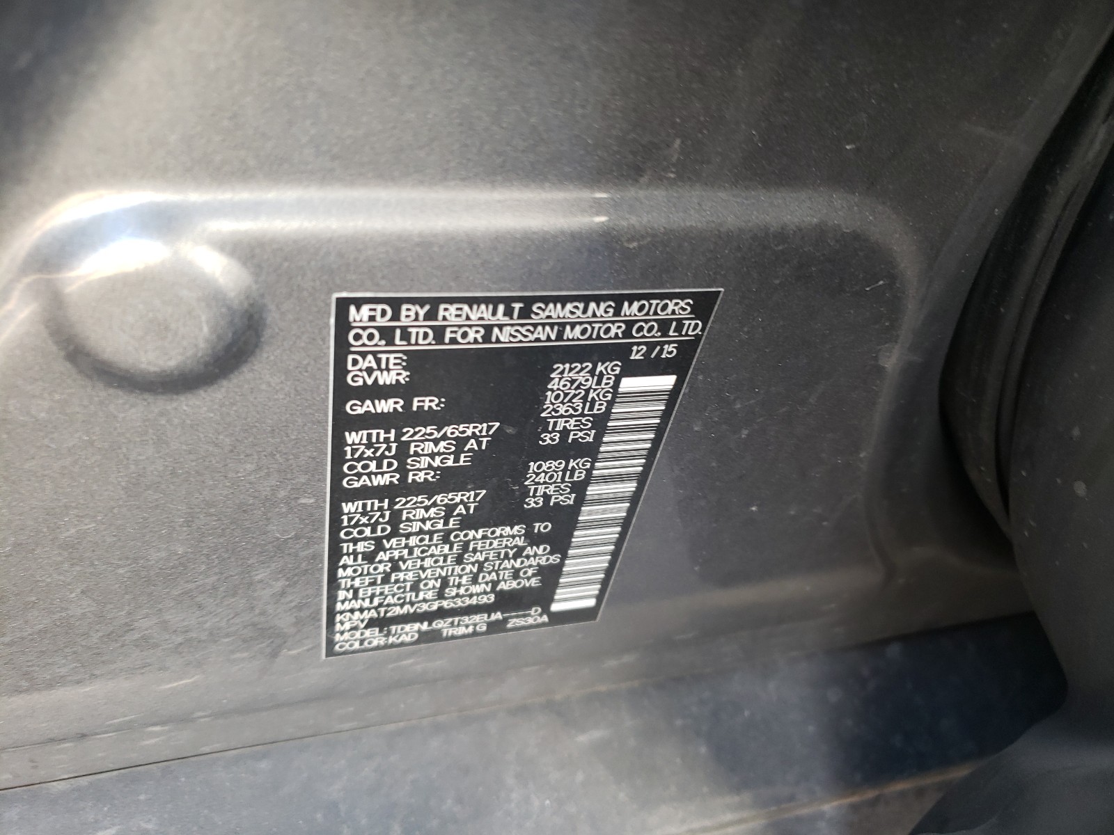 Zdjęcie 10 z aukcji – 2016 NISSAN ROGUE S z VIN KNMAT2MV3GP633493