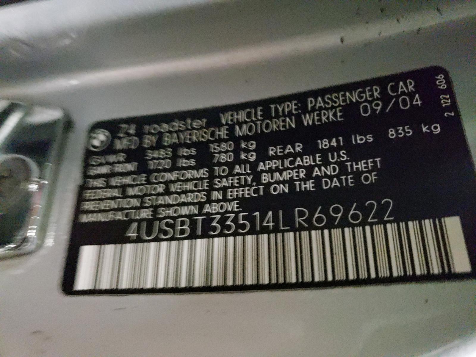 Photo 10 from auction – 2004 BMW Z4 2.5 with VIN 4USBT33514LR69622