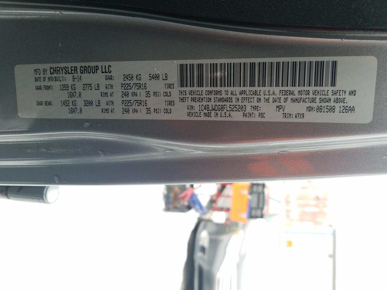 Photo 10 from auction – 2015 JEEP WRANGLER U with VIN 1C4BJWDG8FL525203