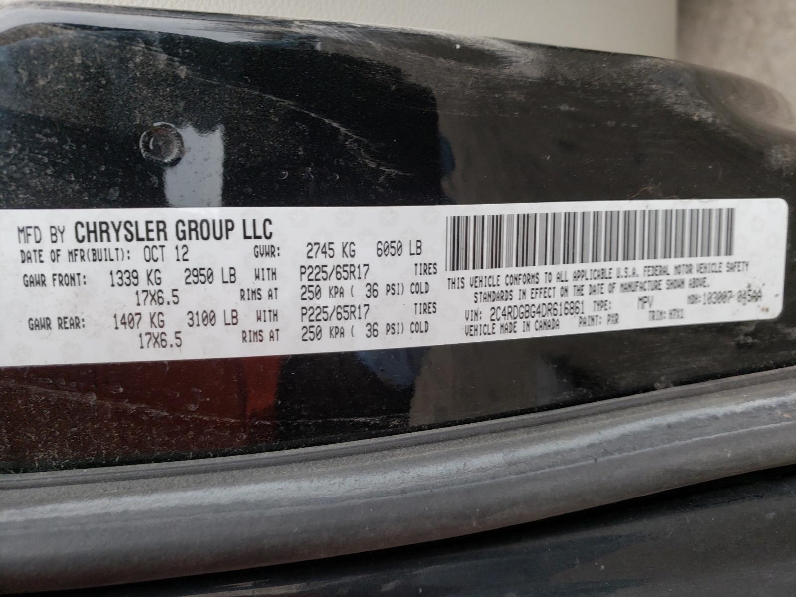 Photo 10 from auction – 2013 DODGE GRAND CARA with VIN 2C4RDGBG4DR616861