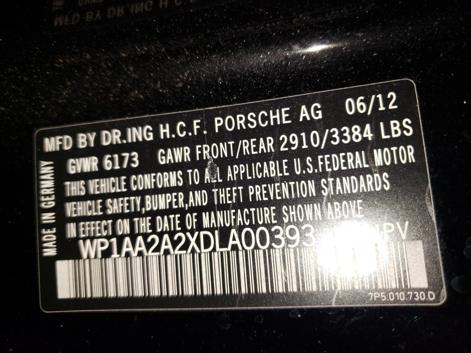 Photo 10 from auction – 2013 PORSCHE CAYENNE with VIN WP1AA2A2XDLA00393