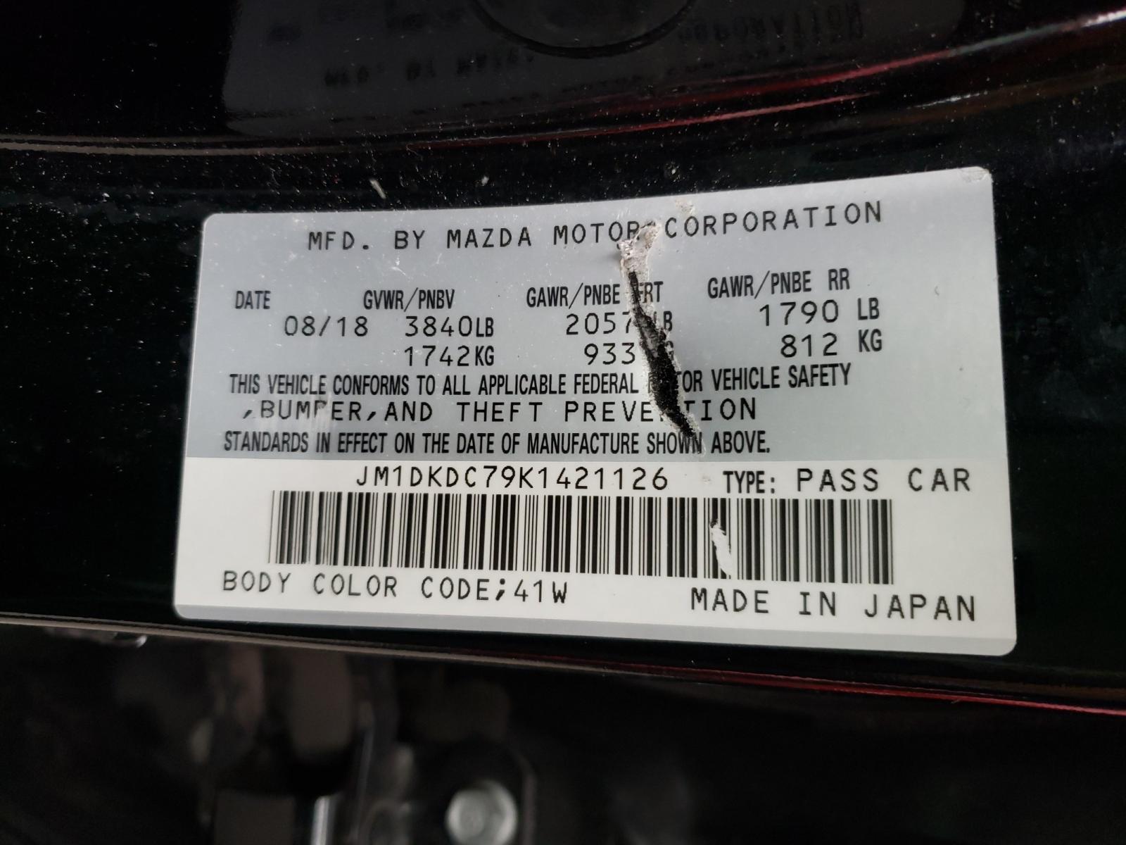Photo 10 from auction – 2019 MAZDA CX-3 TOURI with VIN JM1DKDC79K1421126