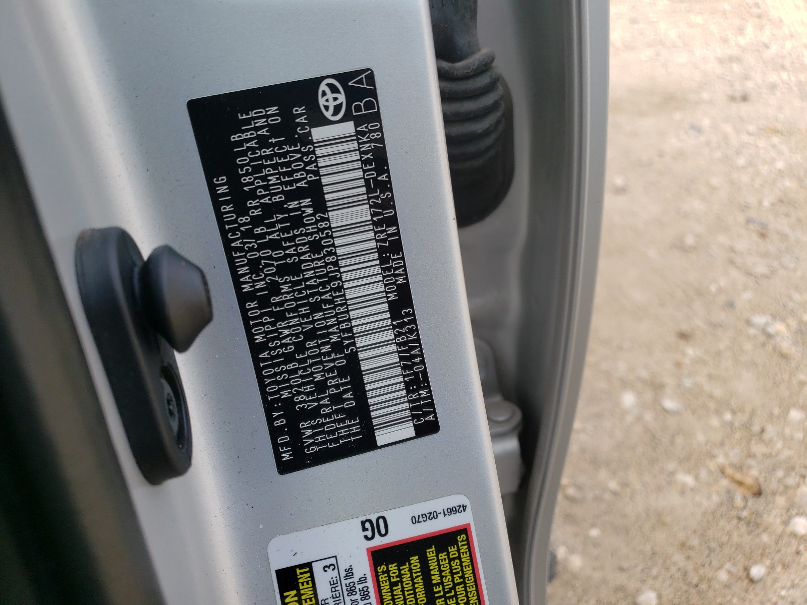 Photo 10 from auction – 2018 TOYOTA COROLLA L with VIN 5YFBURHE9JP830582