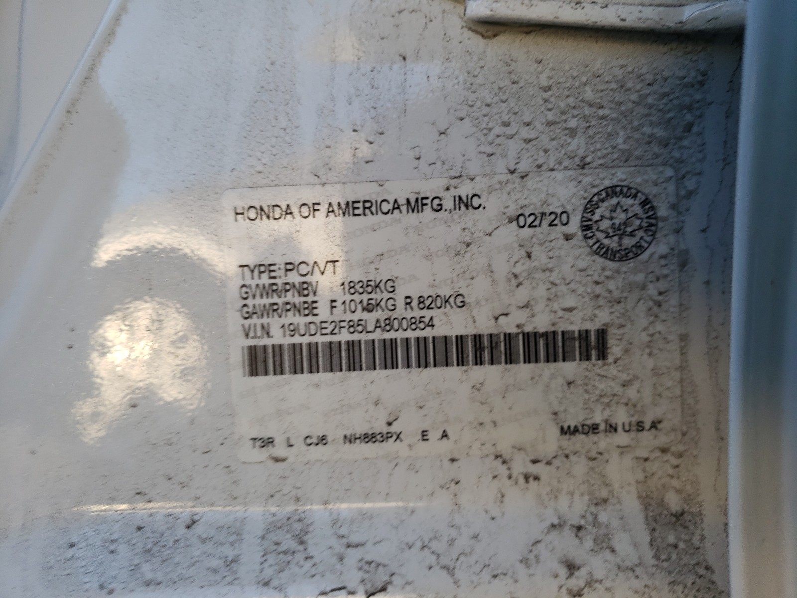 Photo 10 from auction – 2020 ACURA ILX PREMIU with VIN 19UDE2F85LA800854