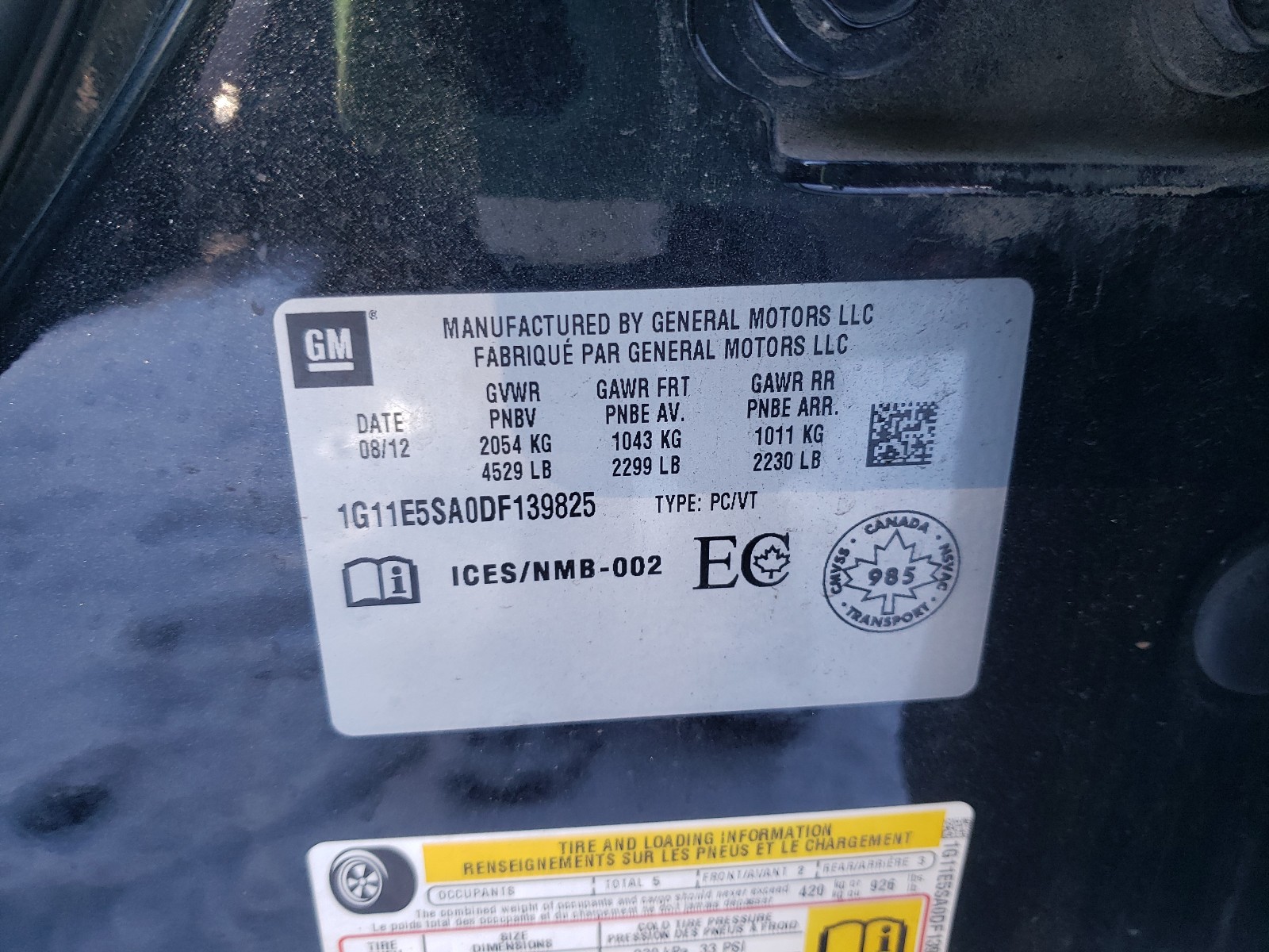 Photo 10 from auction – 2013 CHEVROLET MALIBU 2LT with VIN 1G11E5SA0DF139825