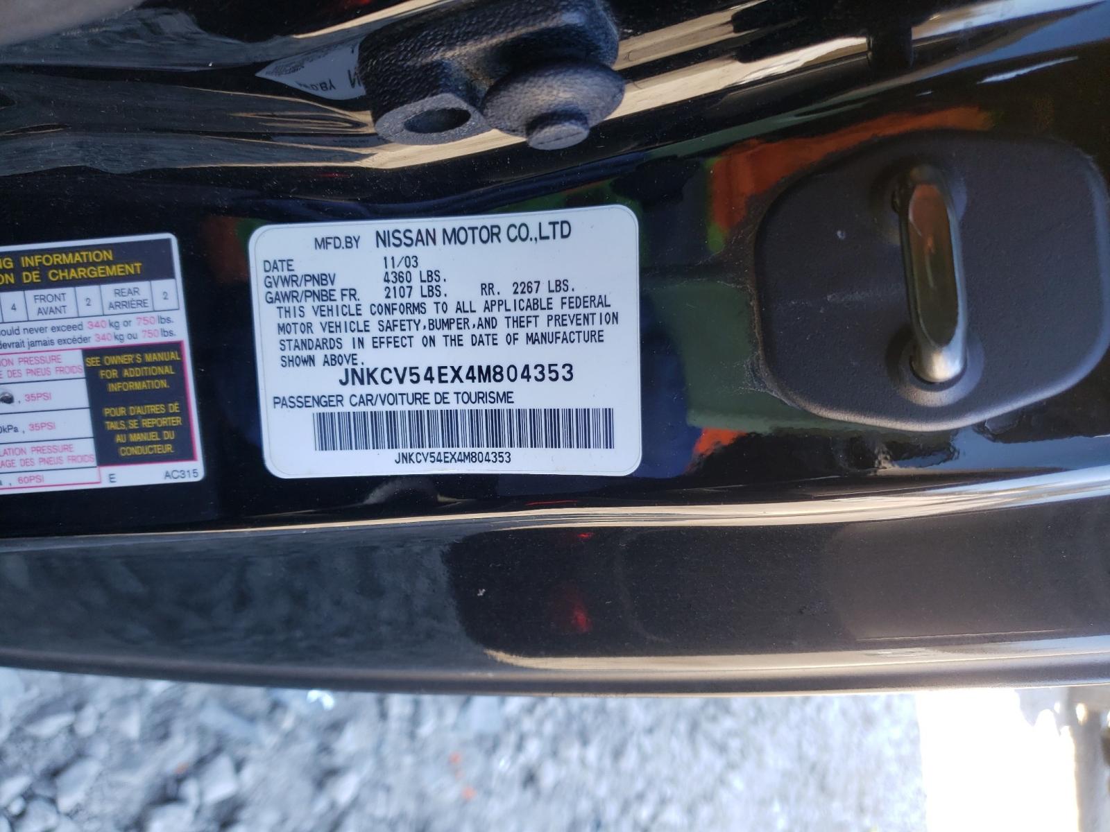 Photo 10 from auction – 2004 INFINITI G35 with VIN JNKCV54EX4M804353