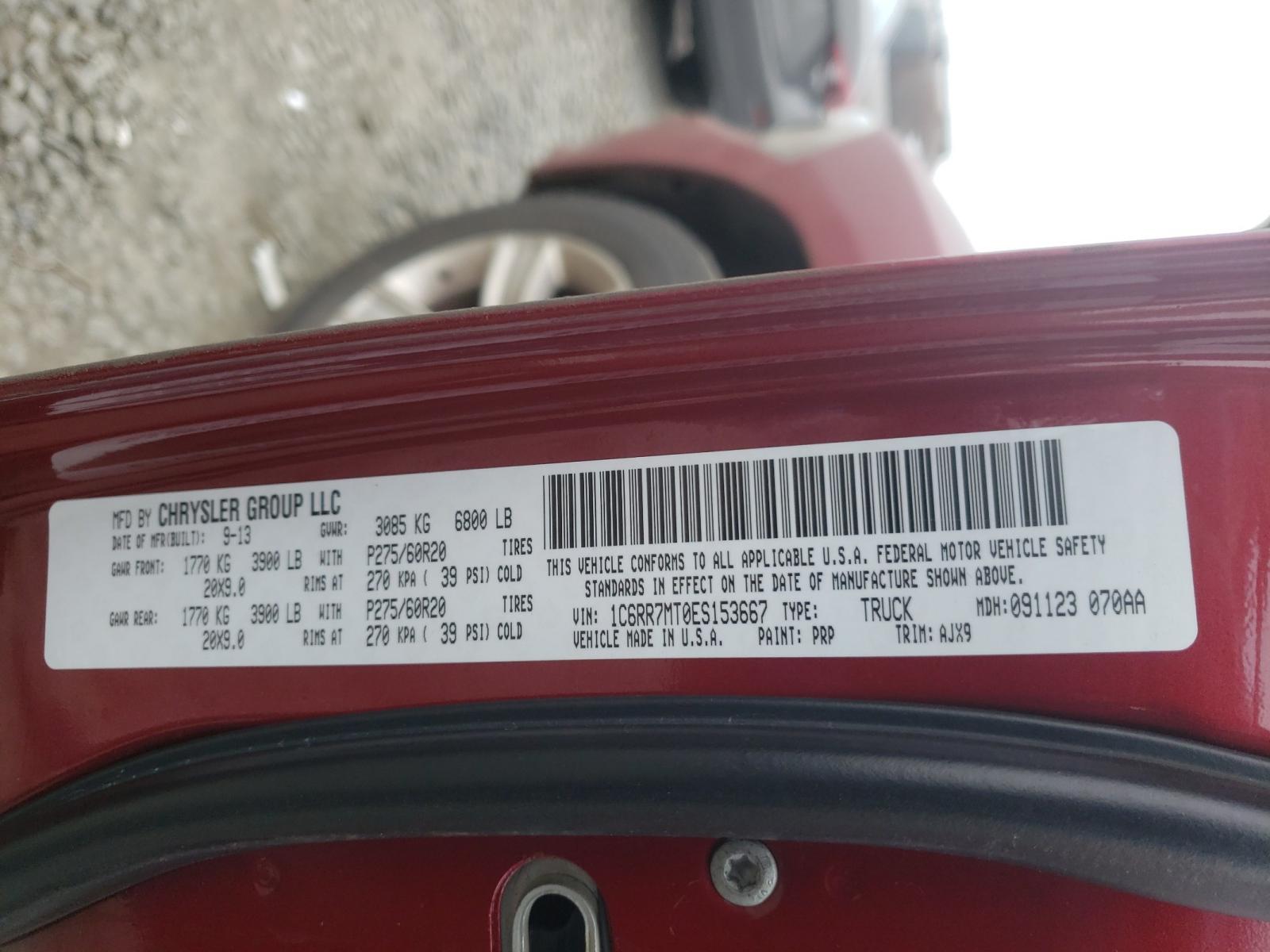 Photo 10 from auction – 2014 RAM 1500 SPORT with VIN 1C6RR7MT0ES153667
