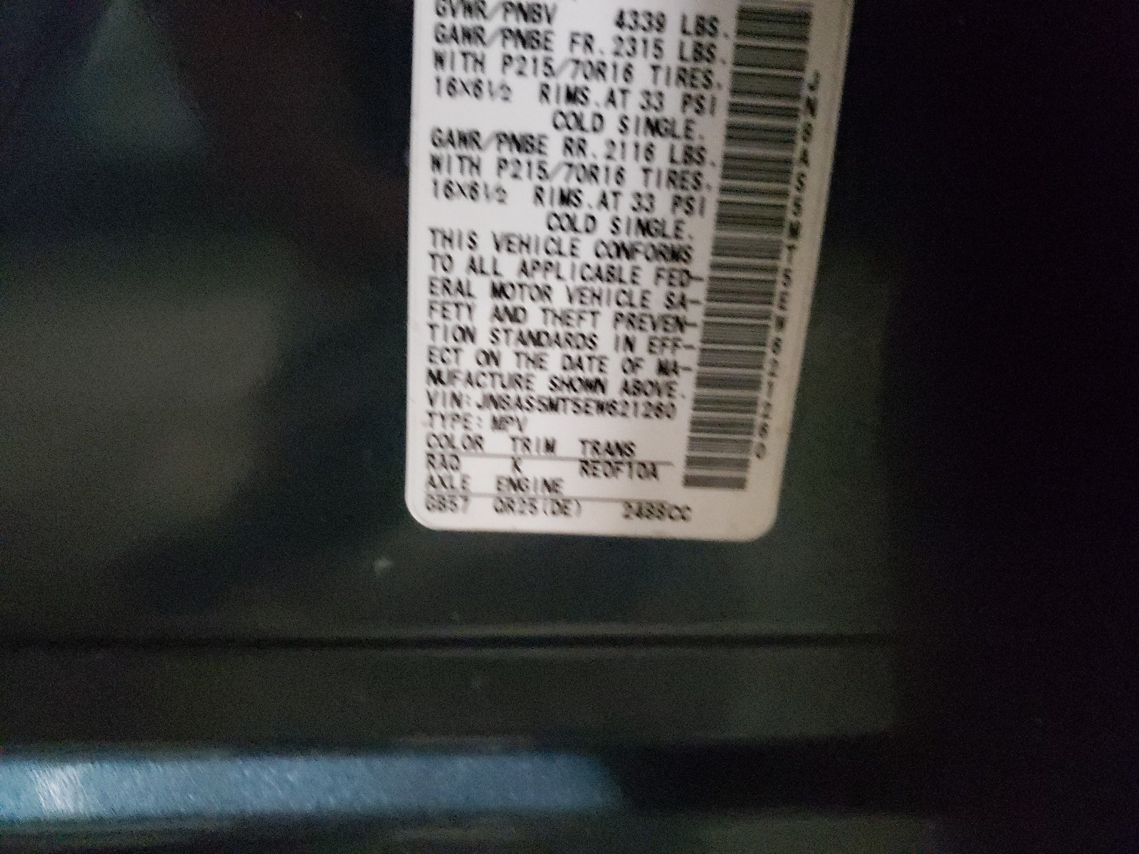 Photo 10 from auction – 2014 NISSAN ROGUE SELE with VIN JN8AS5MT5EW621260