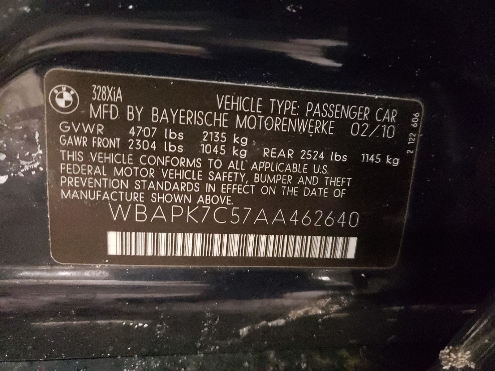 Zdjęcie 10 z aukcji – 2010 BMW 328 XI z VIN WBAPK7C57AA462640