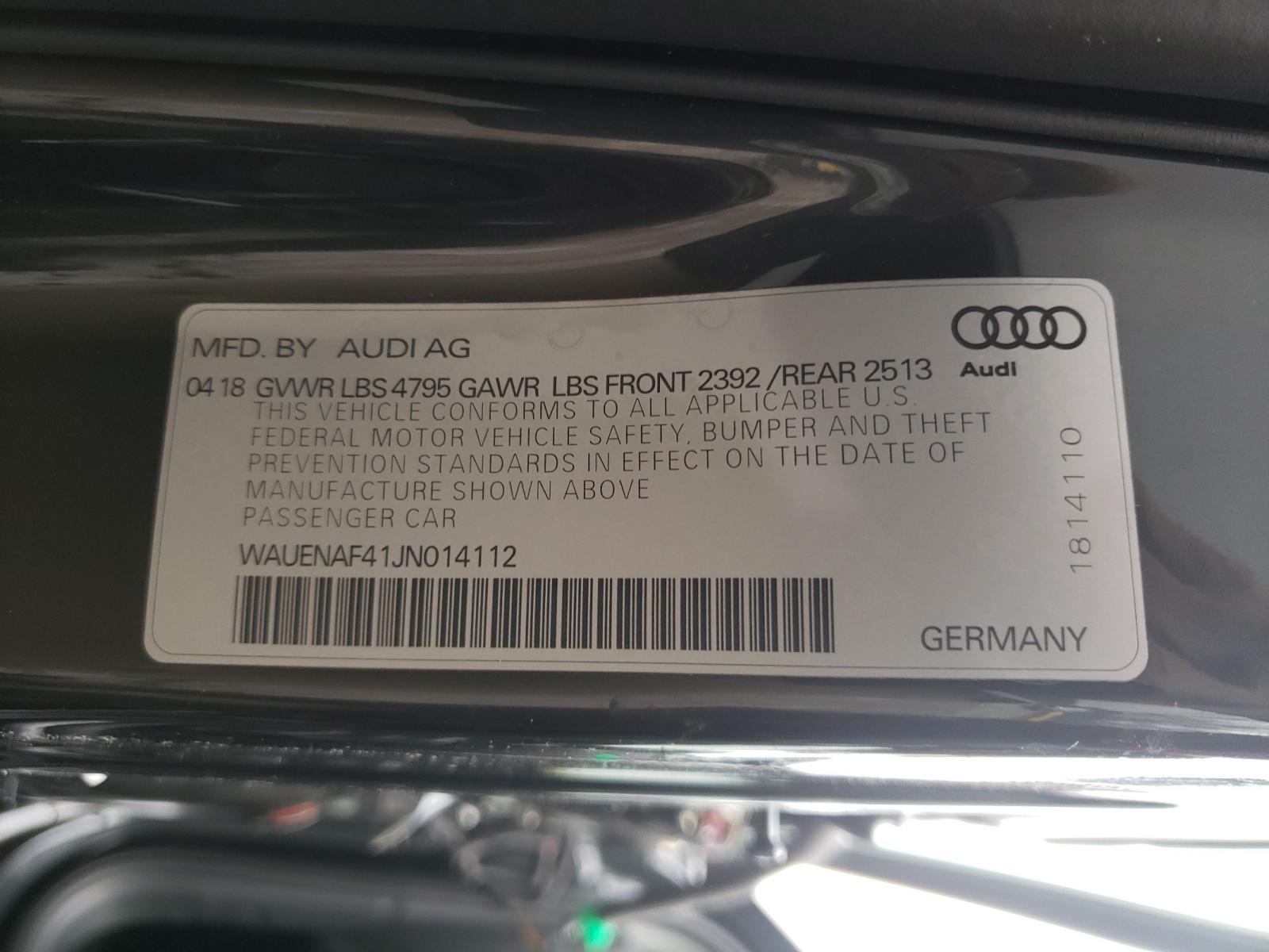 Photo 10 from auction – 2018 AUDI A4 PREMIUM with VIN WAUENAF41JN014112