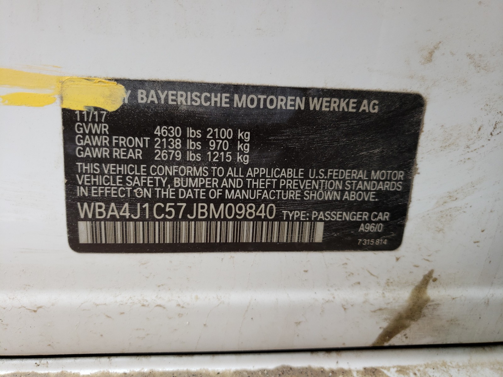 Photo 10 from auction – 2018 BMW 430I GRAN with VIN WBA4J1C57JBM09840