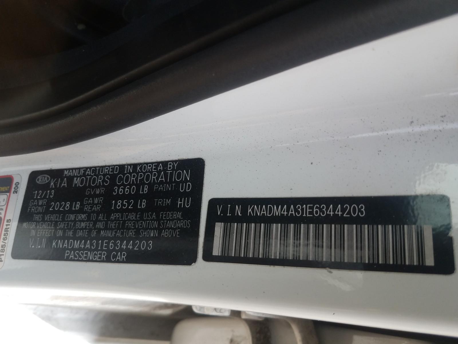 Zdjęcie 10 z aukcji – 2014 KIA RIO LX z VIN KNADM4A31E6344203