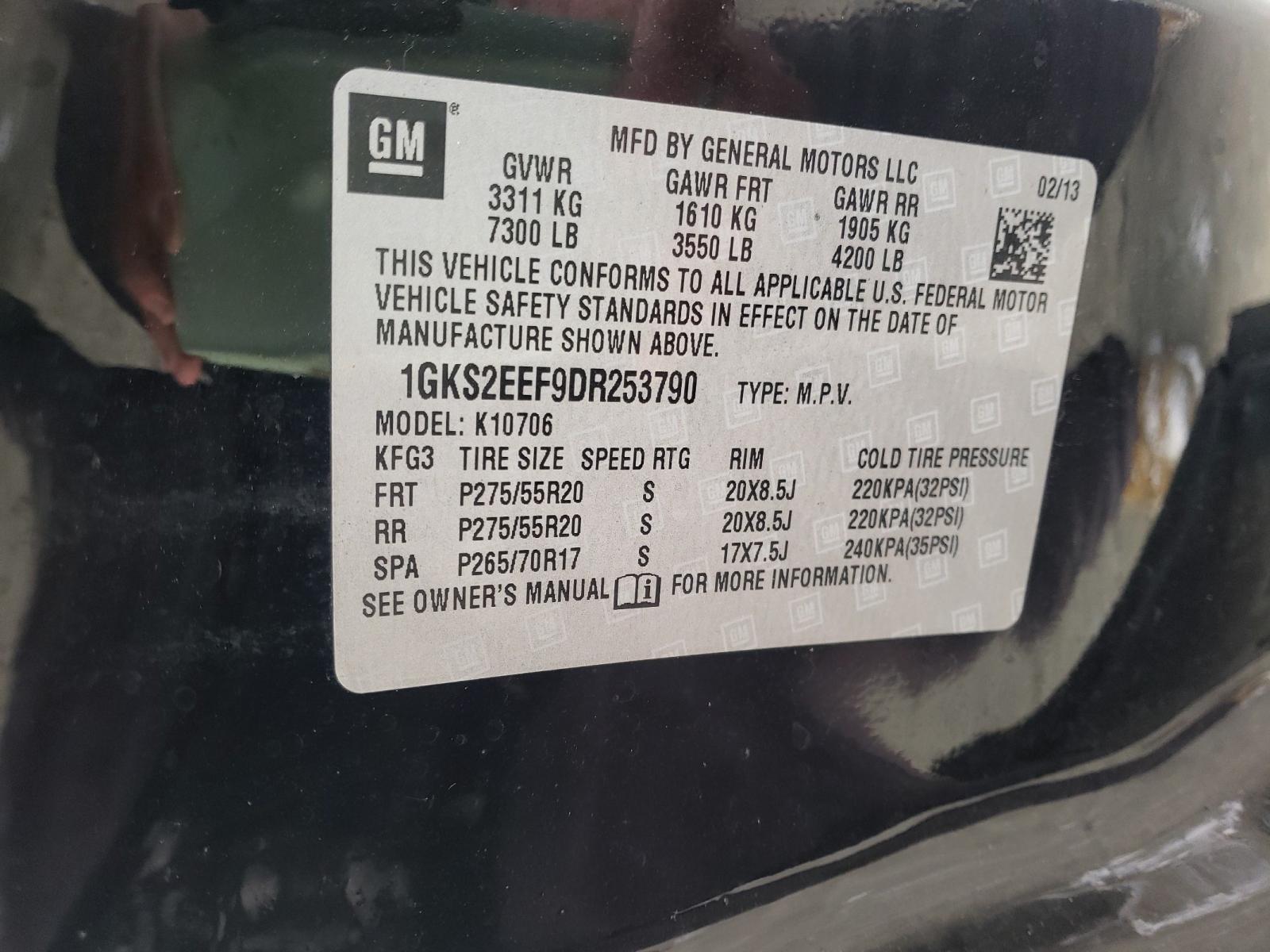 Photo 10 from auction – 2013 GMC YUKON DENA with VIN 1GKS2EEF9DR253790