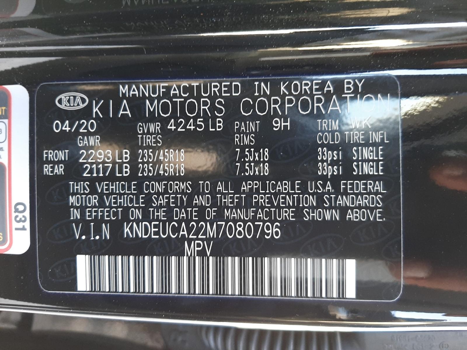 Photo 20 from auction – 2021 KIA SELTOS S with VIN KNDEUCA22M7080796