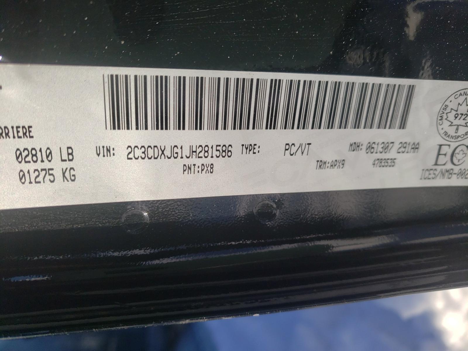 Photo 10 from auction – 2018 DODGE CHARGER GT with VIN 2C3CDXJG1JH281586
