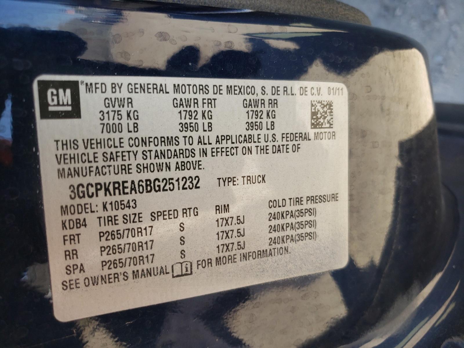 Photo 10 from auction – 2011 CHEVROLET SILVERADO with VIN 3GCPKREA6BG251232