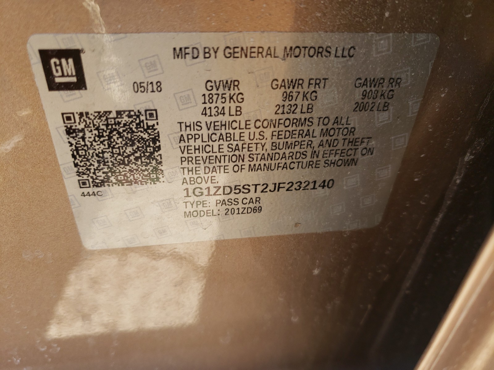 Photo 10 from auction – 2018 CHEVROLET MALIBU LT with VIN 1G1ZD5ST2JF232140