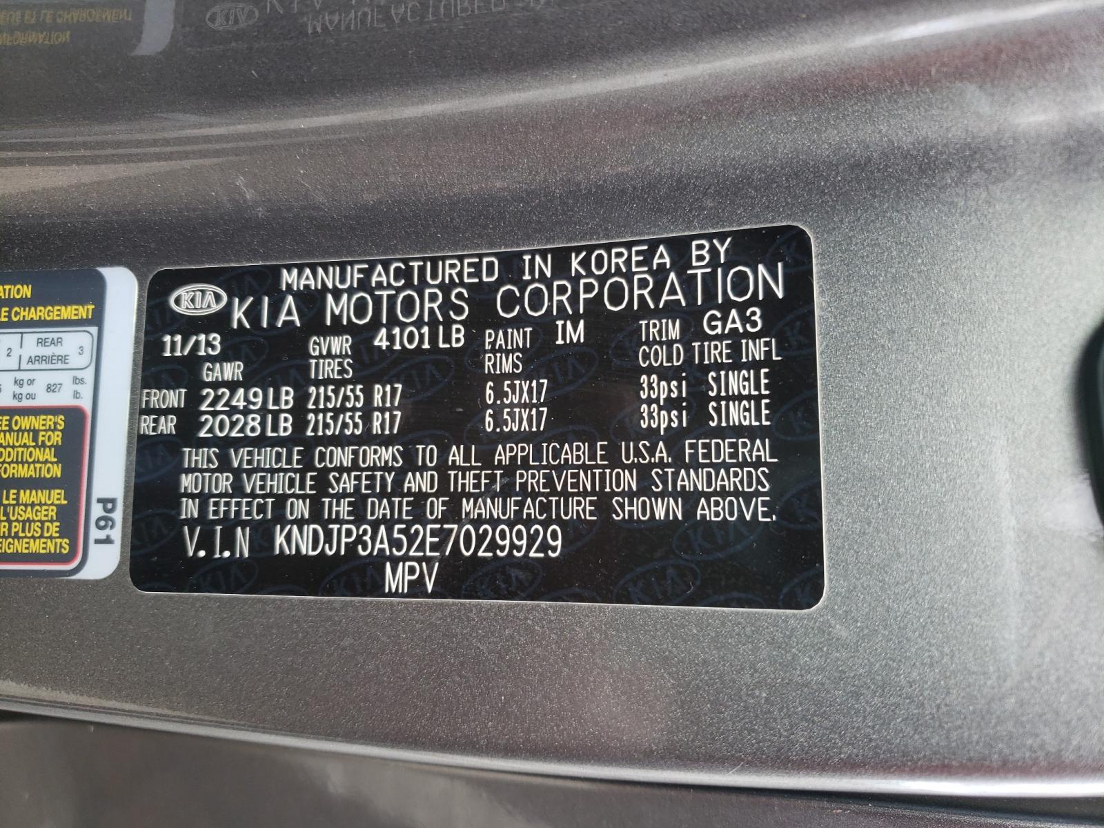 Снимка 10 от търг – 2014 KIA SOUL + с VIN KNDJP3A52E7029929