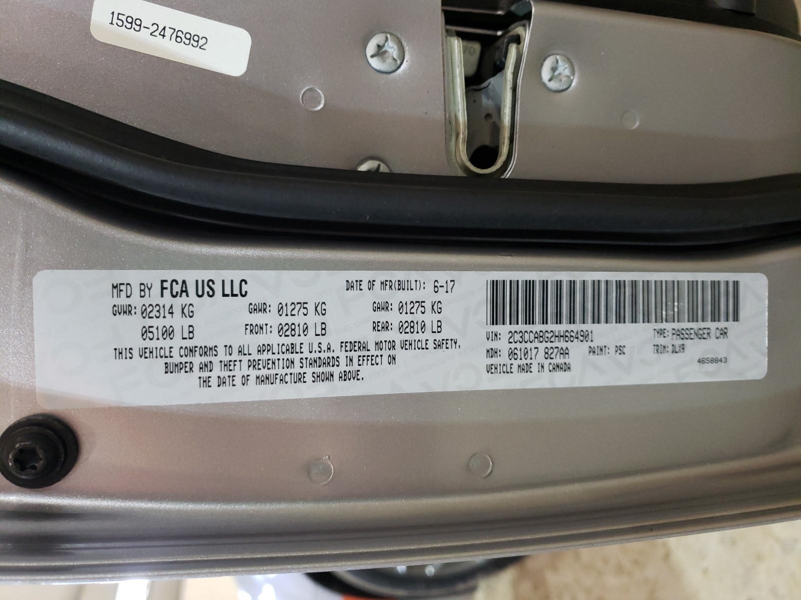 Photo 10 from auction – 2017 CHRYSLER 300 S with VIN 2C3CCABG2HH664901