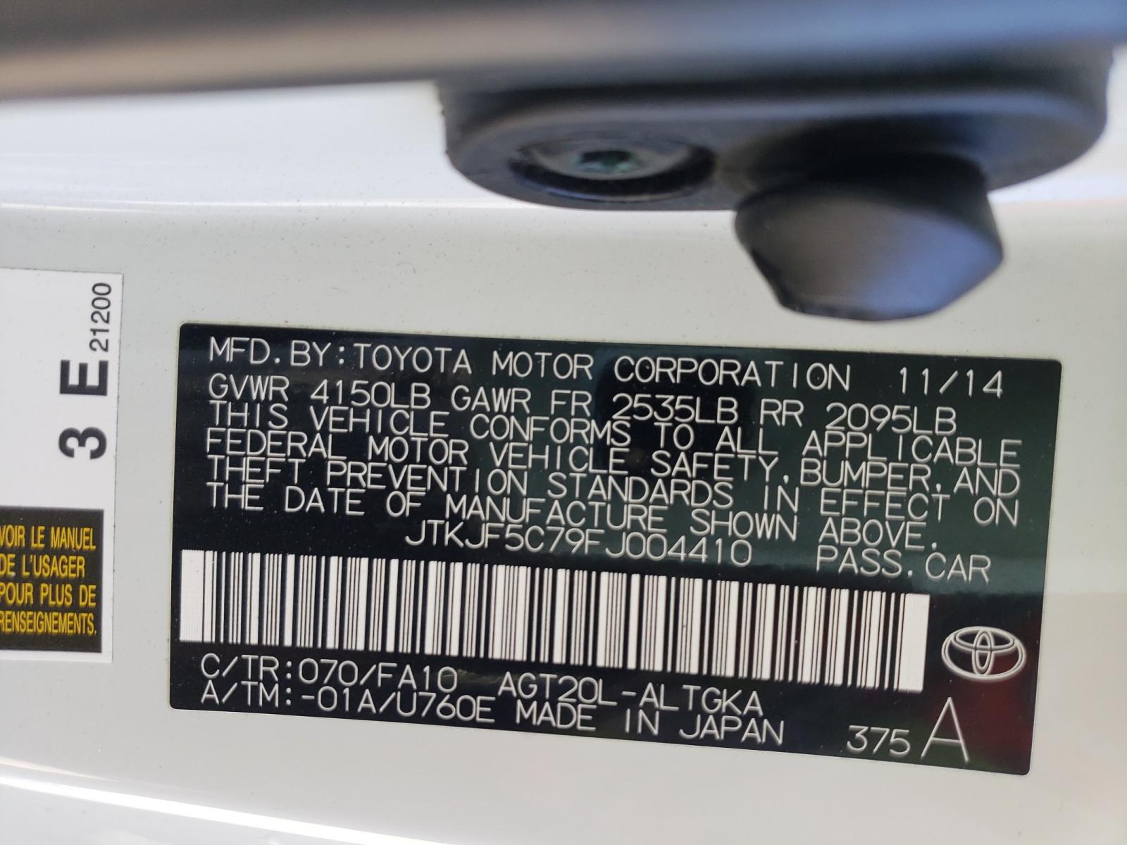 Photo 10 from auction – 2015 TOYOTA SCION TC with VIN JTKJF5C79FJ004410