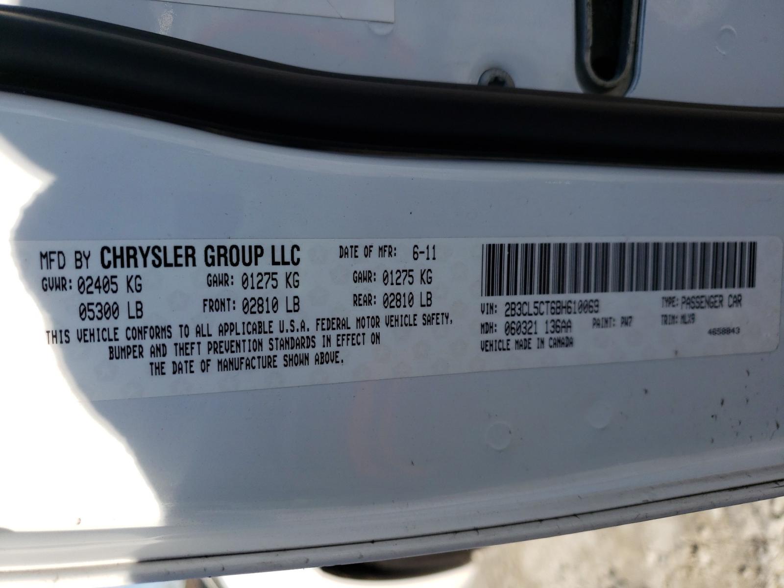 Photo 10 from auction – 2011 DODGE CHARGER R/ with VIN 2B3CL5CT6BH610069