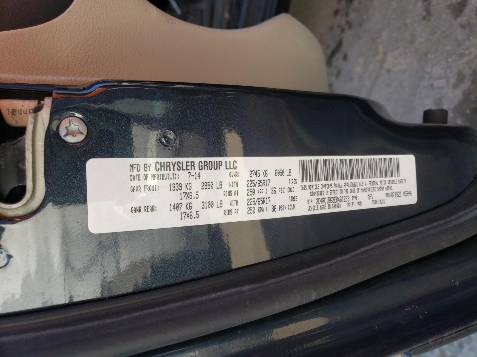 Photo 10 from auction – 2014 CHRYSLER TOWN & COU with VIN 2C4RC1BG3ER461253