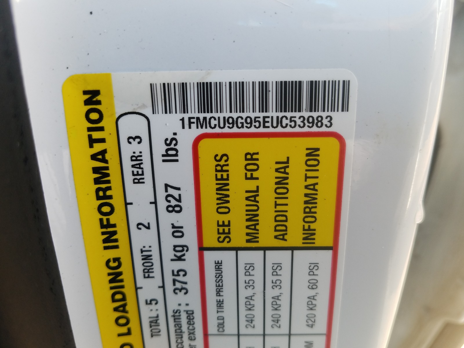Zdjęcie 10 z aukcji – 2014 FORD ESCAPE SE z VIN 1FMCU9G95EUC53983