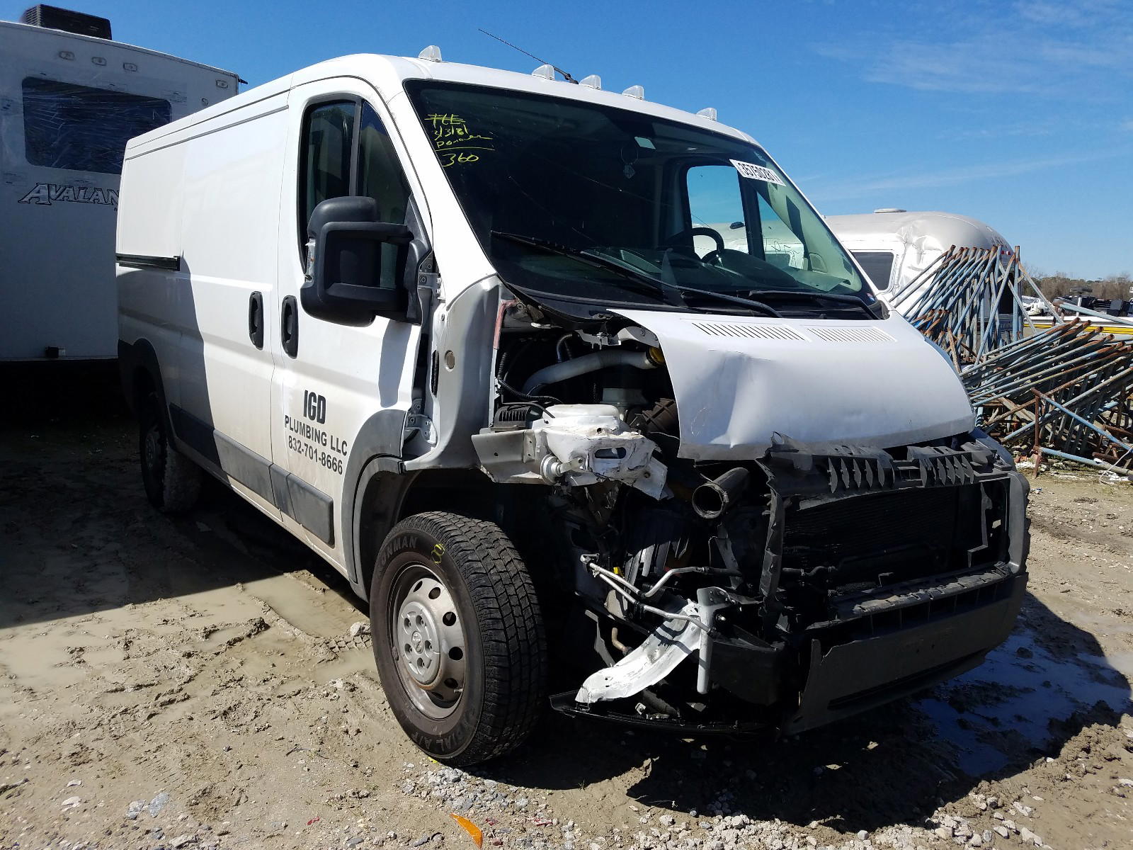 RAM PROMASTER 2017 with VIN 3C6TRVAG1HE534601 - Photo from auction