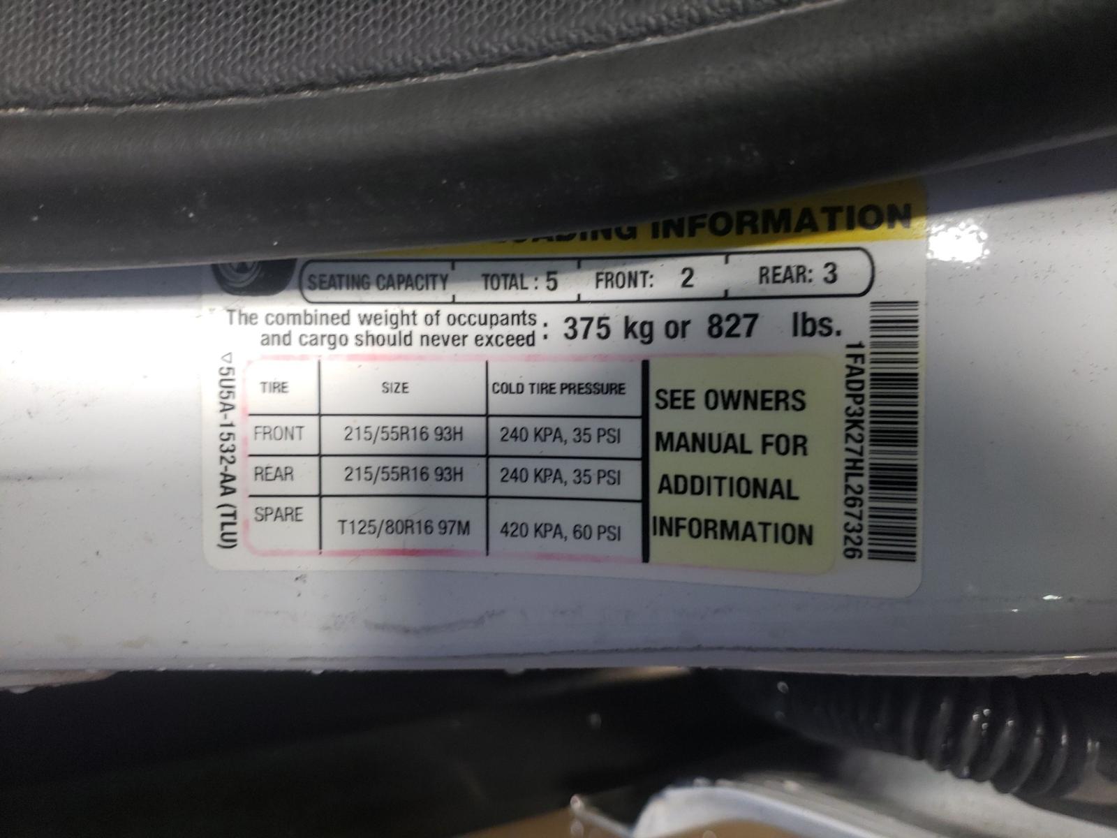 Photo 10 from auction – 2017 FORD FOCUS SE with VIN 1FADP3K27HL267326