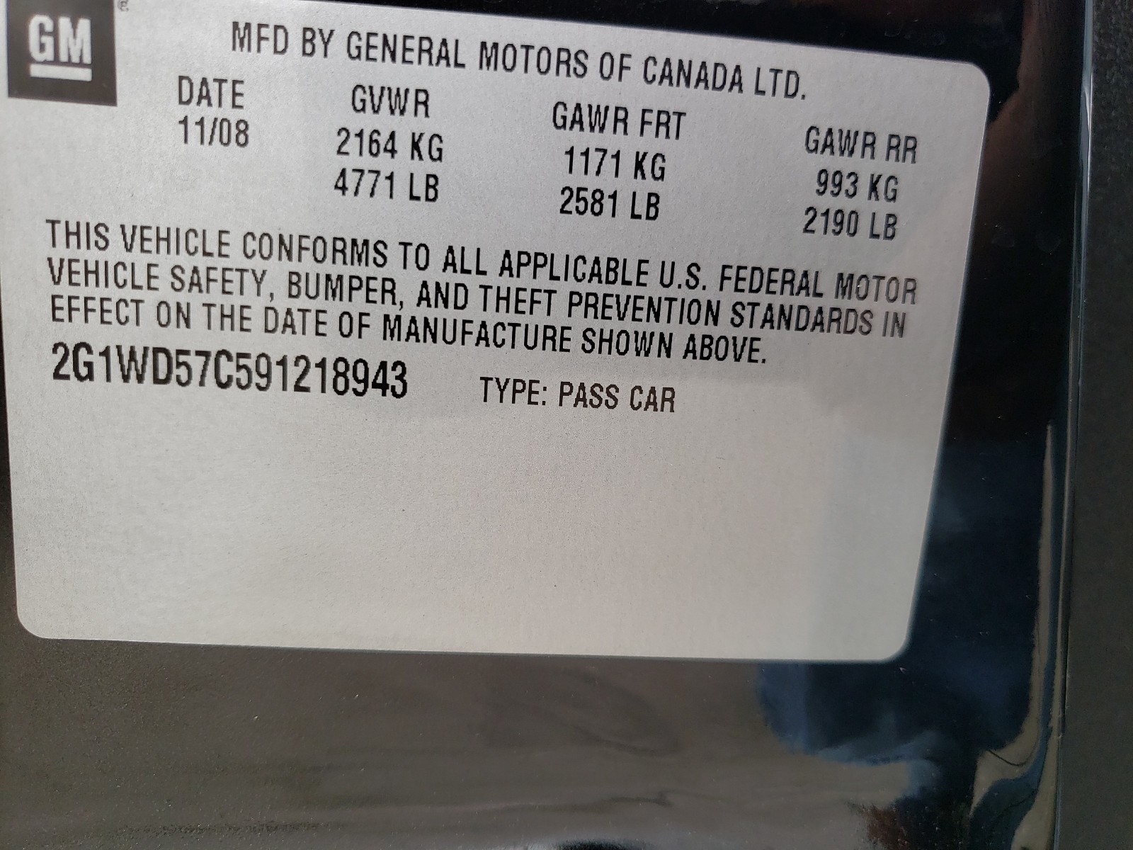 Photo 10 from auction – 2009 CHEVROLET IMPALA SS with VIN 2G1WD57C591218943